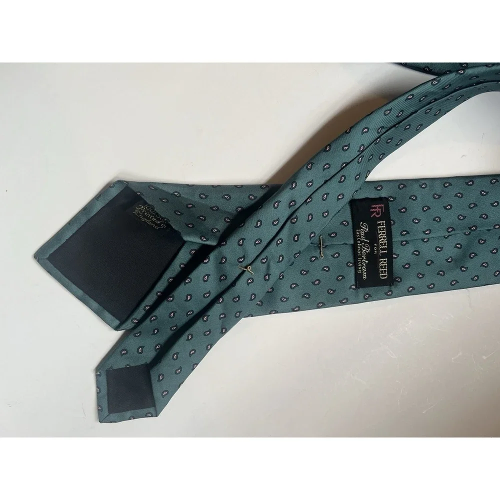 Ferrell Reed Paul Bertram Irving Las Colinas‎ Silk England Paisley Teal Tie
